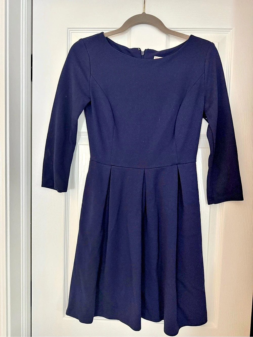 Blue Pleated Midi Dress in